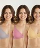 Bella Mama Cotton Elastane Knit Maternity Non Wired Nursing Bra Pack of 3 (Colour May Vary)