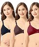 Bella Mama Cotton Elastane Knit Maternity Non Wired Nursing Bra Pack of 3 (Colour May Vary)