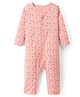 Kookie Kids Interlock Knit Full Sleeves Romper With Floral Print - Pink