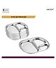 Sanjeev Kapoor  Stainless Steel Square Pav Bhaji Plate Set, 6 Pcs | Hexa Design | Multipurpose Sectioned Plate for Kitchen & Dining
