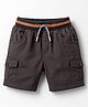 Olio Kids Denim Knit Above Knee Length Solid Colour Shorts - Charcoal Grey
