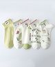 SYGA 5 Pairs Cotton Rabbit & Flower Printed Socks - White