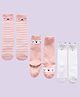 SYGA Pack of 3 Cotton Bear Printed Socks - Light Pink Pink & Grey