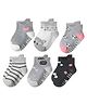 SYGA 6 Pairs Cotton Strip and Panda Print Socks - Multi colour