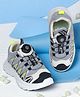 TRUFFLE COLLECTION Mesh Detailed & Colour Blocked WIth Rotating Button Closure Shoes - Grey & Black