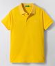 UBC 100% Cotton Knit Half Sleeves Polo T-Shirt With Stripe Collar Detailing & Brand Logo Embroidery - Yellow