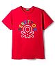 UCB 100% Cotton Knit Half Sleeves T-Shirt with Brand Logo Print - Red