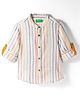 UCB Cotton Woven Full Sleeves Mandarin Collar Shirt With Stripes - Multicolour