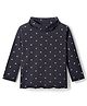 Babyhug Knit Full Sleeves Turtle Neck Winter T-Shirt With Polka Dots - Black
