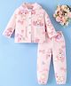 Mark & Mia Full Sleeves Winter Wear Night Suit With Bunny Print - Pink