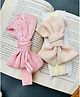 Radhya accessories Set Of 2 Bow Applique Detailed Headbands - Pink & Cream