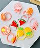 Radhya accessories Set Of 10 Bunny & Fruits Applique Detailed Rubber Bands - Multi Colour