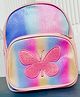 Radhya accessories Sequin Embellished & Butterfly Embroidered With Double Pocket Ombre Backpack - Multi Colour