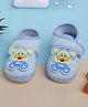 Baby Moo Animal Face Applique Detailed Anti Skid Booties - Blue