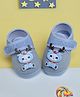 Baby Moo Cartoon Applique Detailed Anti Skid Booties - Blue