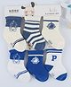 Ziory Cotton Pack Of 6 Cute Striped & Space Theme Designed Socks - Blue