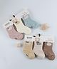 Ziory Cotton Pack Of 6 Cute Ducks Designed & Applique Detailed Socks - Multi Colour