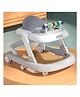 Babyhug 2 in 1 Baby Walker with Anti Fall Protection & Adjustable Height-Grey| Push Walker| Rear Wheels with Speed Control| Soft Padded Seat| Smooth Swivel Wheels| Musical Toy Tray with Engaging Toys