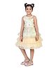 Tiny Girl Sleeveless Floral Embroidered & Applique Detailed Layered Dress - Fawn