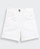 Tiny Girl Cotton Denim Solid Shorts - White