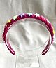FOLLOW THE NEEDLE Bow Applique Detailed Hair Band - Magenta