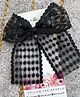 FOLLOW THE NEEDLE Ribbon Tail Bow Applique Detailed Alligator Clip - Black