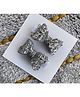 FOLLOW THE NEEDLE Bow Applique Detailed Glitter Designed Hair Clips - Silver