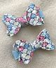 FOLLOW THE NEEDLE Set Of 2 Bow Applique Detailed & Sequins Embellished Hair Clip - Blue
