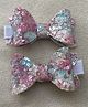 FOLLOW THE NEEDLE Set Of 2 Bow Applique Detailed & Sequins Embellished Hair Clip - Pink