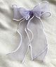FOLLOW THE NEEDLE Bow Applique Detailed Beads Embellished Hair Clip - Purple