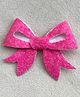 FOLLOW THE NEEDLE Bow Applique Detailed Sequins Embellished Hair Clip - Pink