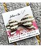 FOLLOW THE NEEDLE Bow Applique Detailed &  Striped Designed Sequins Embellished Hair Clip - Golden