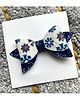 FOLLOW THE NEEDLE Bow Applique Detailed Snowflake & Sequins Designed Hair Clip -Blue