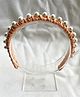 FOLLOW THE NEEDLE Pearl Embellished Handmade Hair Band - Orange
