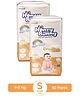 Honey Bunny Everyday Baby Pants Diapers with Wetness Indicator, Silky Soft - Bubble sheet, Small -(40 pcs) ( Pack of 2 ) - S (80 pcs)