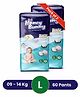 Honey Bunny Everyday Baby Pants Diapers with Wetness Indicator, Silky Soft - Bubble sheet, Large -(30 pcs) ( Pack of 2 ) - L (60 pcs)