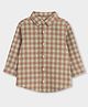 Mi Arcus Woven Full Sleeves Checked Shirt - Brown