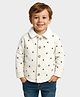Mi Arcus Woven Full Sleeves Trees Printed Shirt - Cream