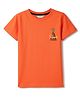 Tales & Stories Cotton Knit Half Sleeve Pina Text Printed Tee - Orange