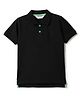 Tales & Stories Cotton Knit Half Sleeves Solid Polo Tee - Black