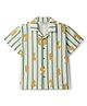 Tales & Stories Cotton Woven Half Sleeves Striped & Leopard Printed Shirt - Olive Green