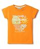 Tales & Stories Cotton Knit Half Sleeves Seashell Treasures Text Printed Tee - Orange