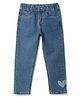 Tales & Stories Denim Woven Heart Printed Jeans - Blue