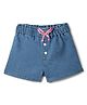 Tales & Stories Denim Woven Bow Applique Detailed Shorts - Blue