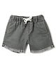 Tales & Stories Denim Woven Solid Frayed Shorts - Grey