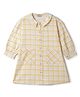 Tales & Stories Cotton Woven Full Puffed Sleeves Checked Shirt Dress - Yellow