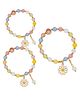 Kailash Creation Beaded Flower Charm Anti Tarnish Bracelet for Girls & Women Stylish | Pack of 3 - 30 g Each