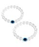 Kailash Creation Evil Eye Adjustable Stretch Fit Bracelet for Women - Transparent | Pack of 2