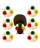 Kailash Creation Artificial Mogra Gajra for Hair Bun with Red Yellow Green Flowers | Pack of 6