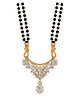 Kailash Creation American Diamond Gold Plated Mangalsutra for Women  24 Inch Double Black Bead Chain with S-Hook Clasp - 30 g